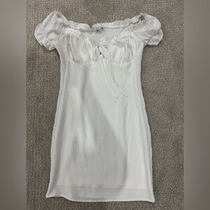 Love Tree White Smocked Mini Dress